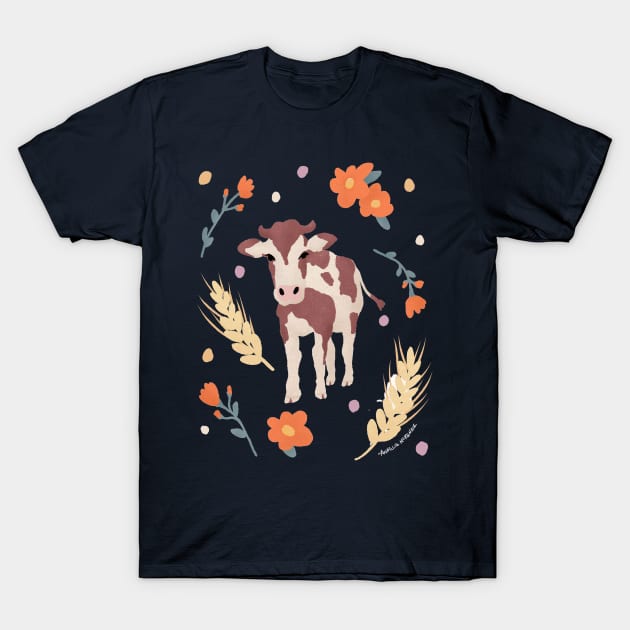 Baby Brown Holstein Calf T-Shirt by Annelie